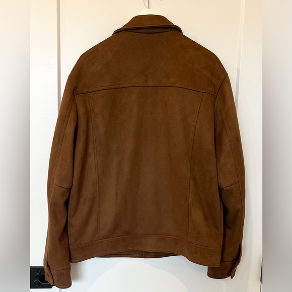 Zara Men’s Faux Suede Brown Button Down Jacket Size XL - Picture 4 of 8